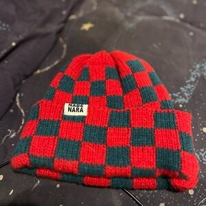 Red and Green Checkered Women's Beanie